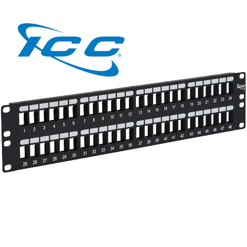 IC107BP482 ICC 48 Port Blank Patch Panel Keystone 2 RMS Flush Mount Rack Mount