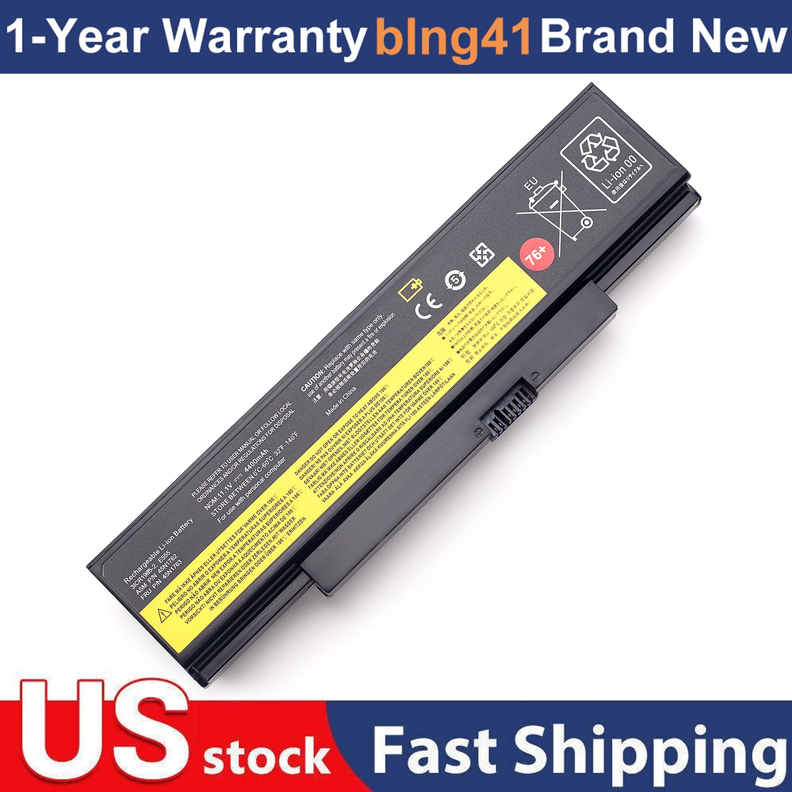48Wh 76+ Laptop Battery For Lenovo ThinkPad E550 E550c E555 E550c E560 E565 Edge