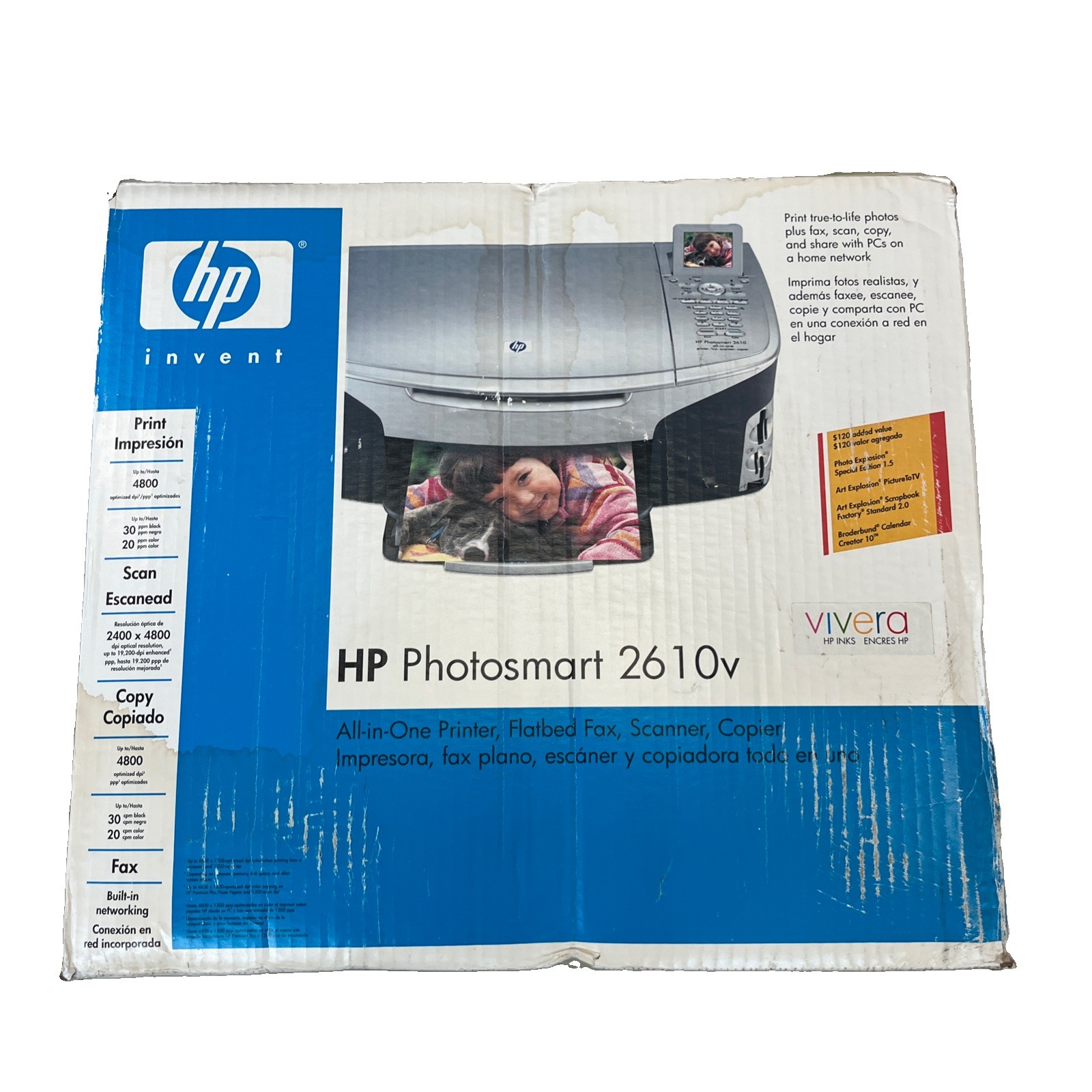 HP Photosmart 2610v All-In-One Inkjet Printer NEW / Open Box