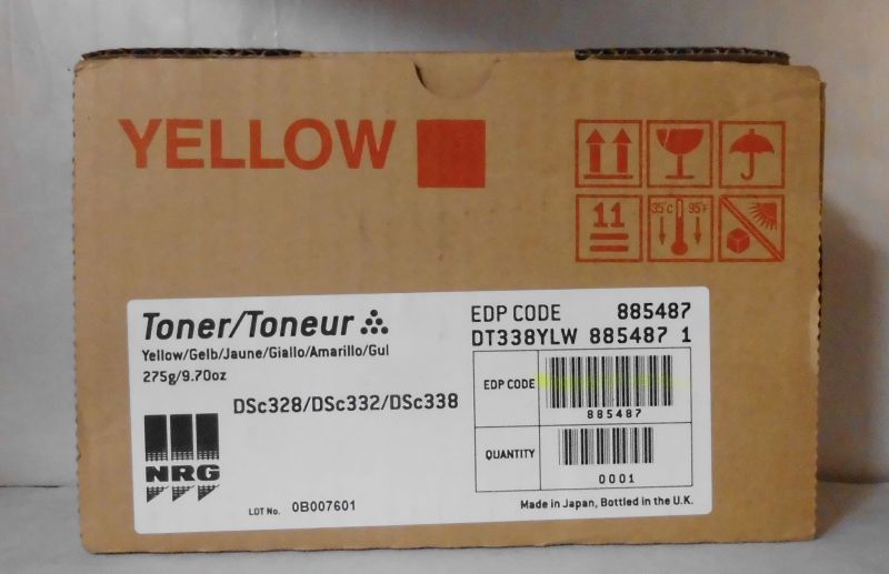 Original NRG Nashuatec 885487 toner for DSc328 DSc332 DSc338 yellow original packaging B