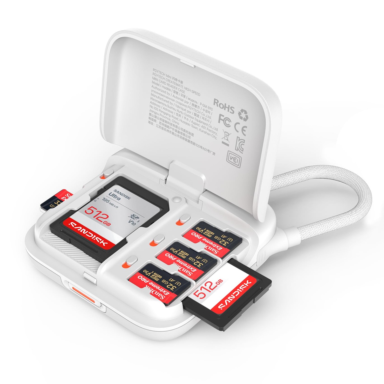 Mini SD Card Reader Case, 2-in-1 UHS-II SD/TF Card Reader Holder