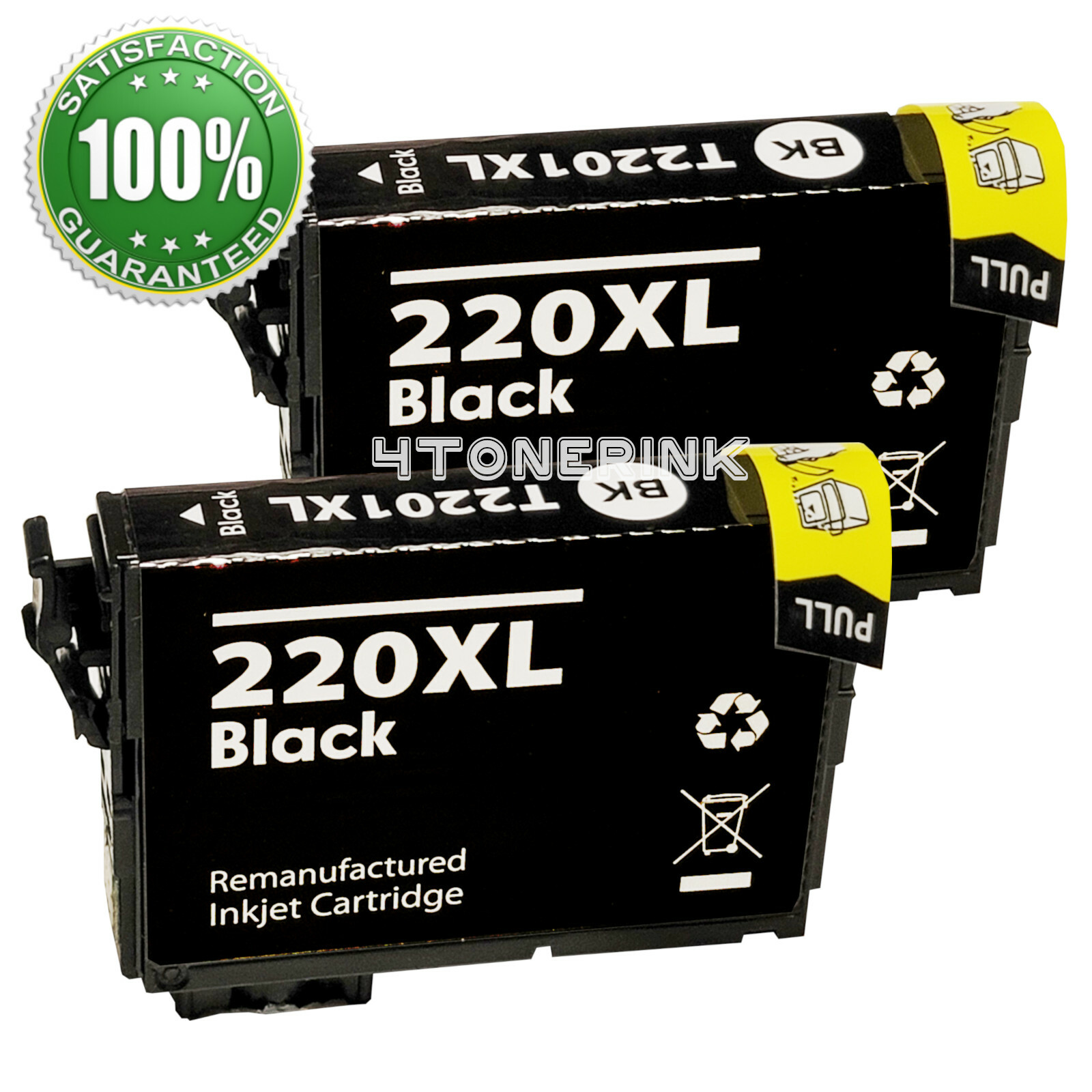 2pk 220XL T220XL Black Ink for Epson  XP-320 XP-420 XP-424 WF2630 WF2650 WF2660