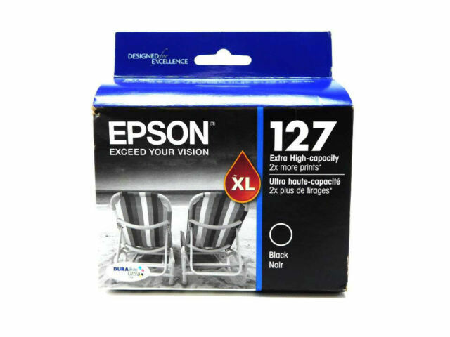 Epson 127XL Black Ink Cartridge DuraBright Ultra Genuine OEM 127 XL Exp 02/2017