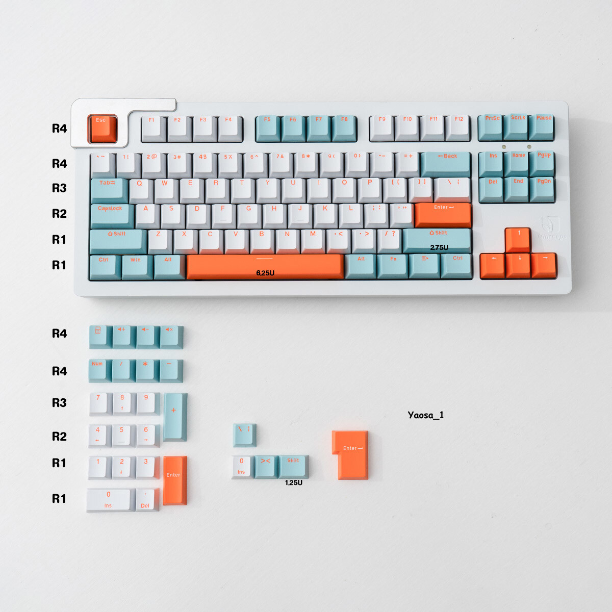 GMK Copy Salmon Fish Keycap Cherry Profile ABS 113pcs/set