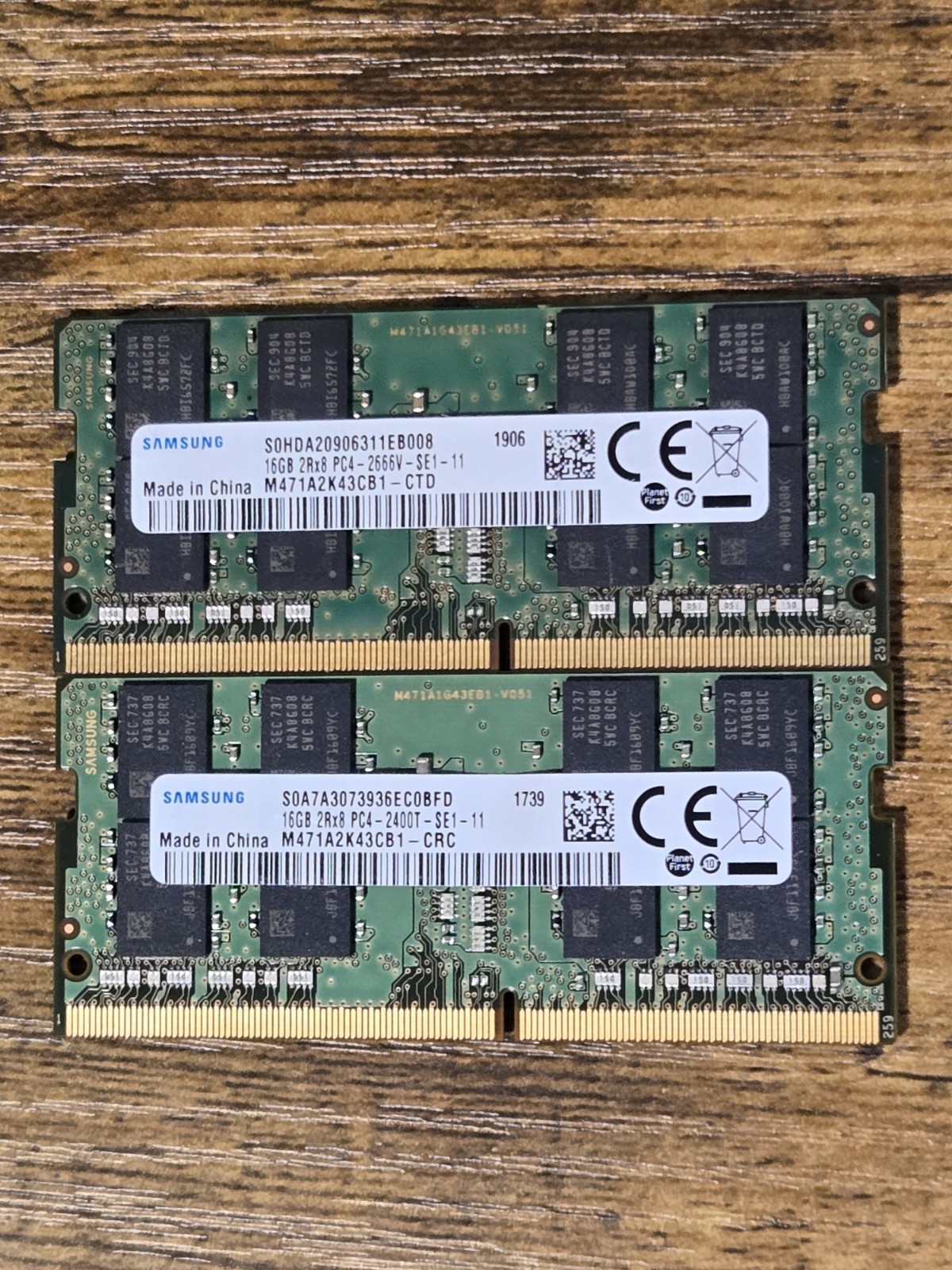 DDR4 16GB SODIMM *LOT OF 2*