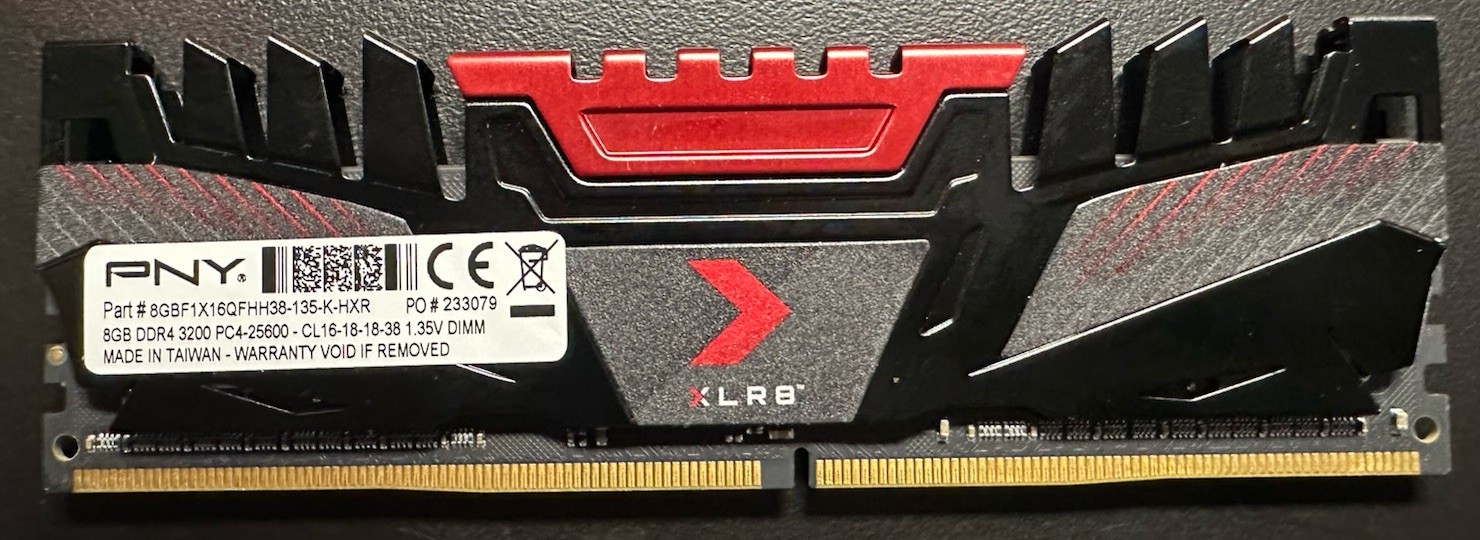 PNY 8GB(1x8GB) DDR4 3200MHz 8GBF1X08QFHH38-135-K-HXR