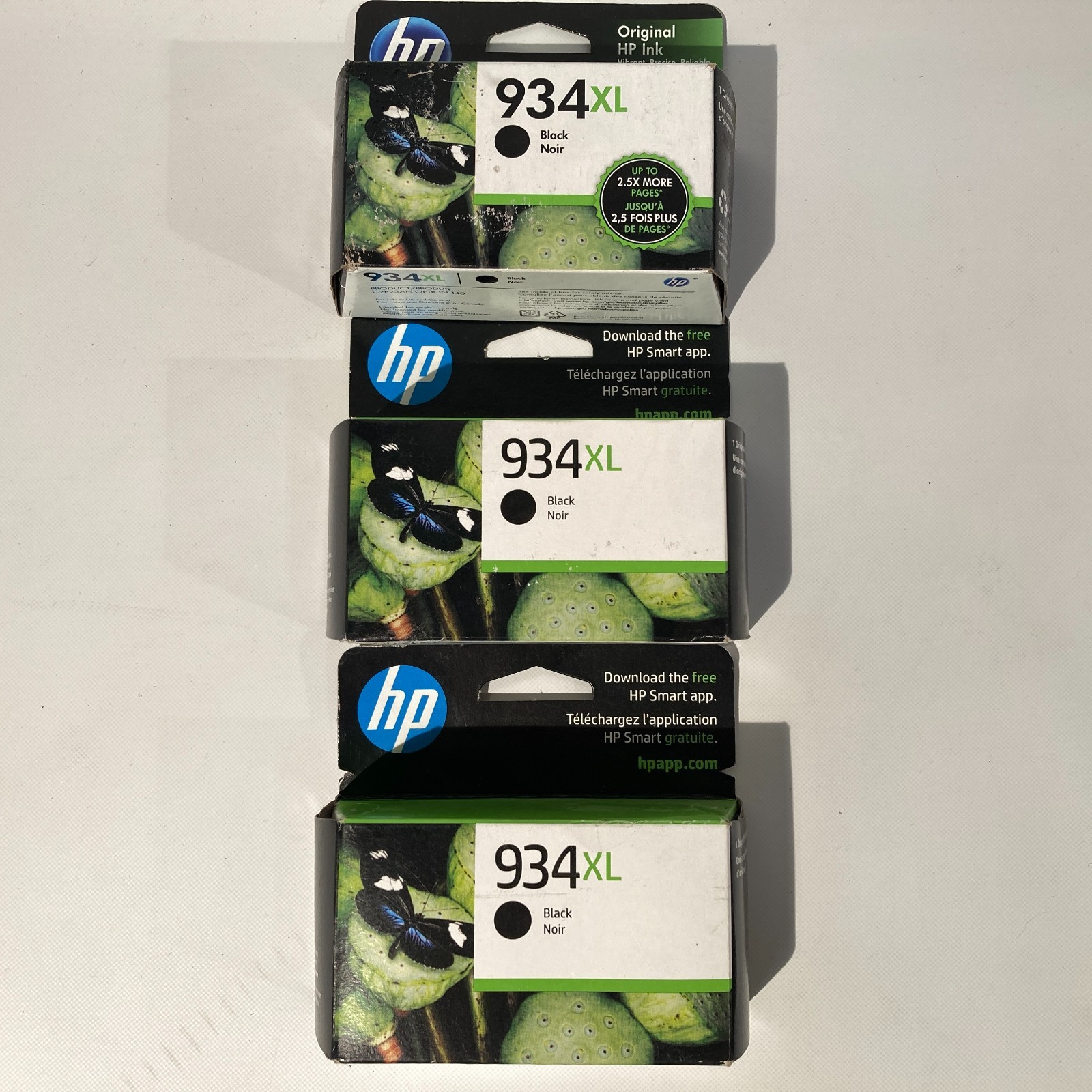 GENUINE 3 PACK of HP 934XL Black Ink Cartridges