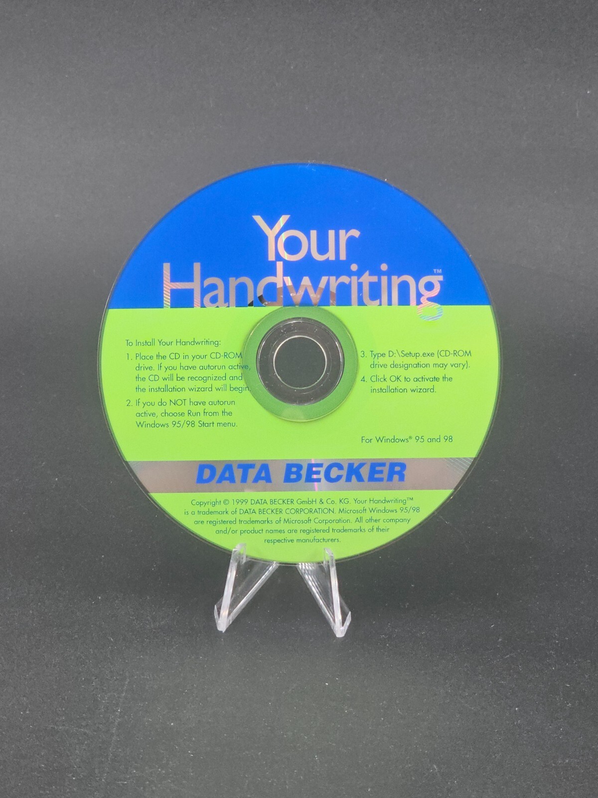 1999 Data Becker Your Handwriting Disc Only