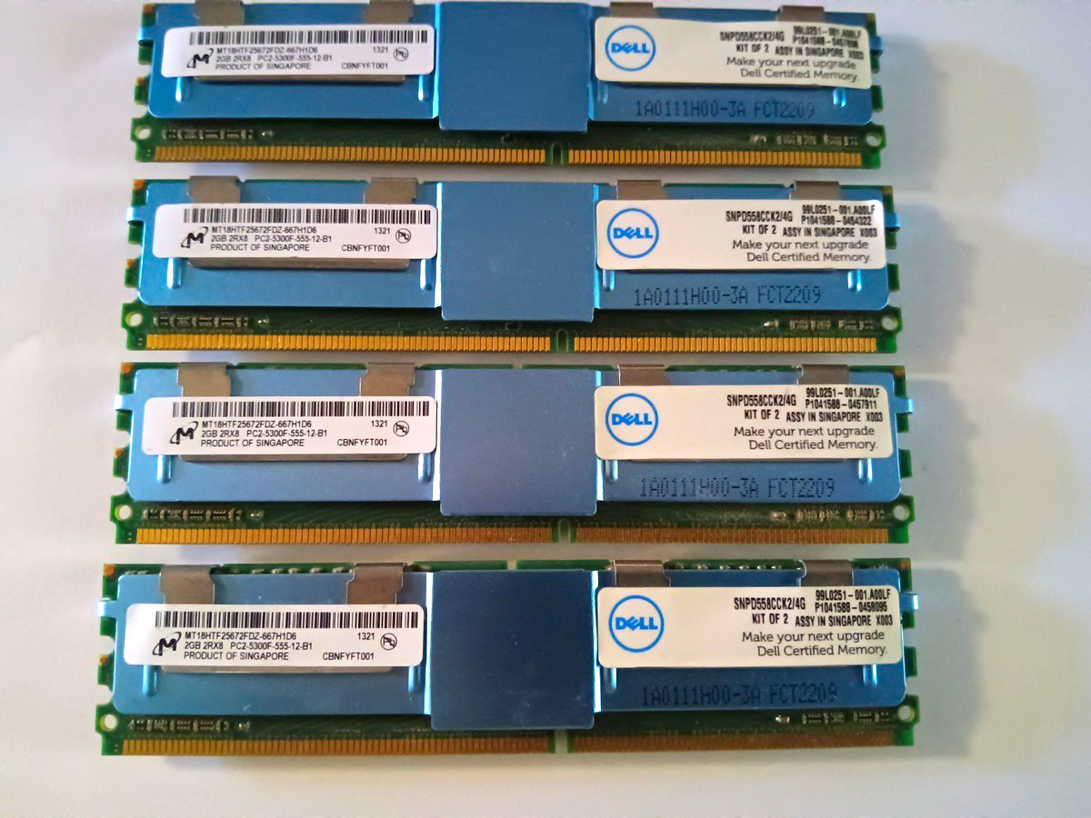 Micron 8GB (4X2GB) DDR2 5300f MT18HTF25672FDZ-667H1D6 RAM