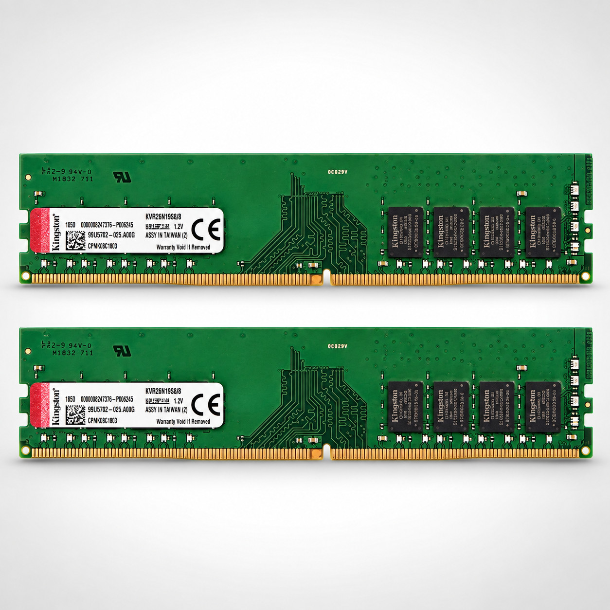Kingston 16GB Kit 2x8GB DDR4-2666 PC4-21300 UDIMM KVR26N19S8/8-MemTest86 Tested