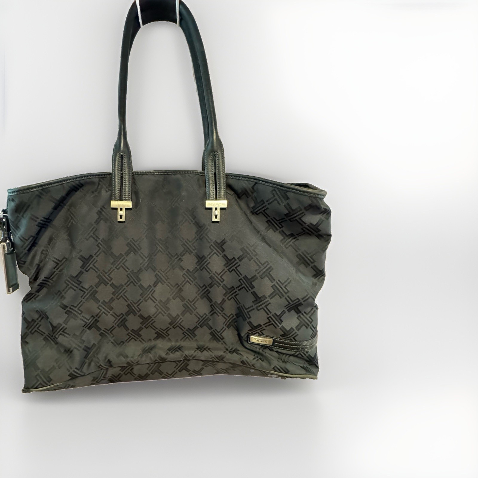 Tumi The Signature Collection Shoulder Bag Tote Black Monogram Laptop Travel