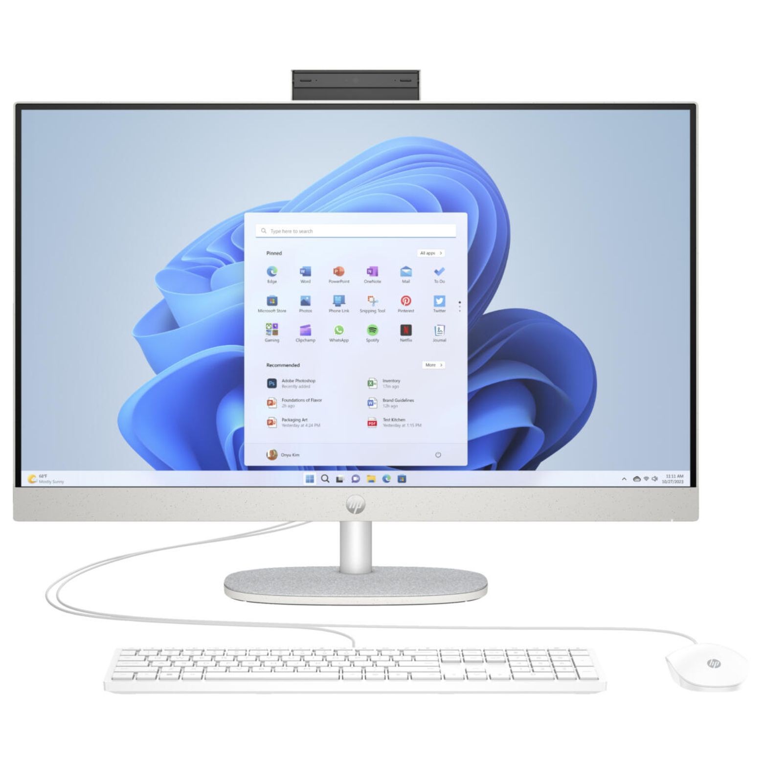 HP 27-cr0006 27" FHD Intel i5-1335U 1.3 GHz 8GB 256GB SSD W11H AIO Desktop, WH