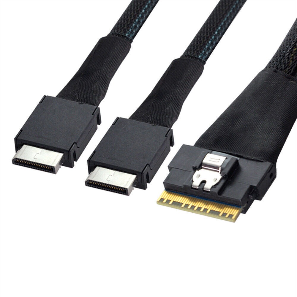 PCI-E Dual Oculink SFF-8611 Slim 4.0 SFF-8654 8i 74pin to Ultraport Slimline SAS