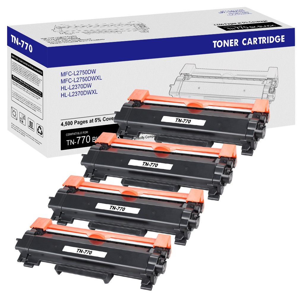 TN770 Black Toner Cartridge compatible with Brother HL-L2390DW MFC-L2750DWXL Lot