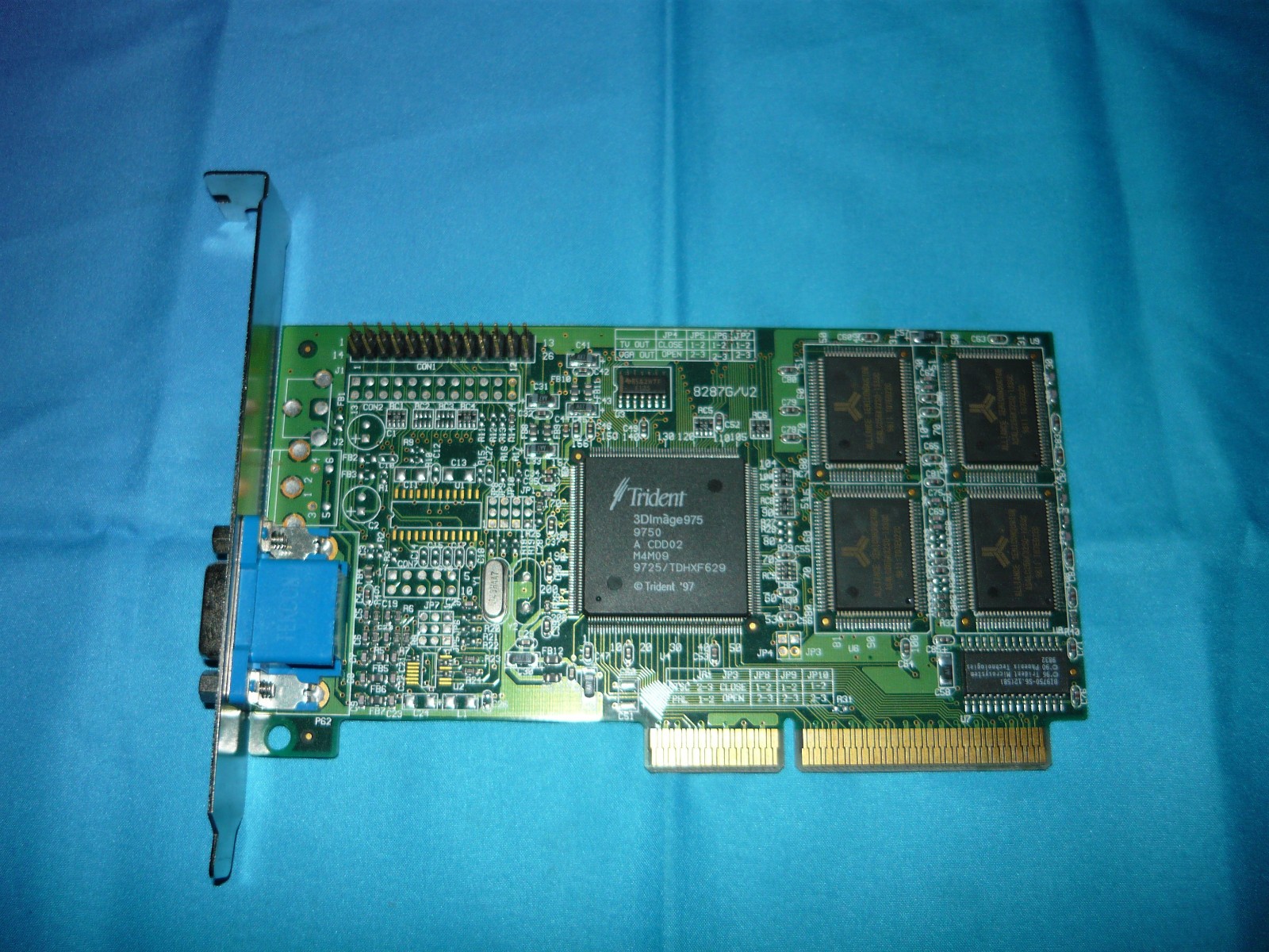 Vintage Jaton 8287G/V2 AGP Video Card GPU 4MB Trident 9750 Used Good