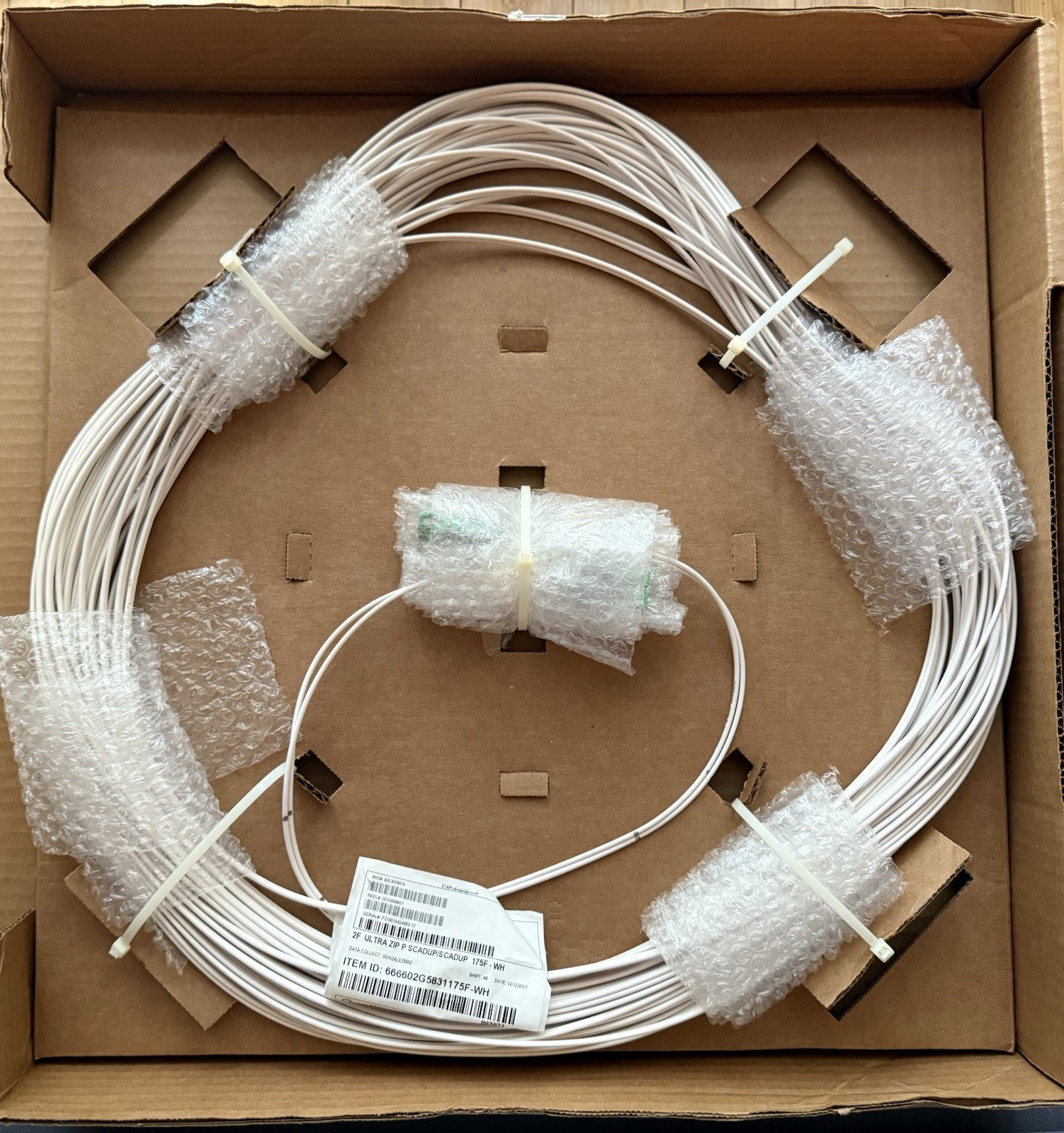 Corning 666602G5831200F-WH SC/APC-SC/APC Duplex SM Patch Cord, 200ft OS2 Plenum