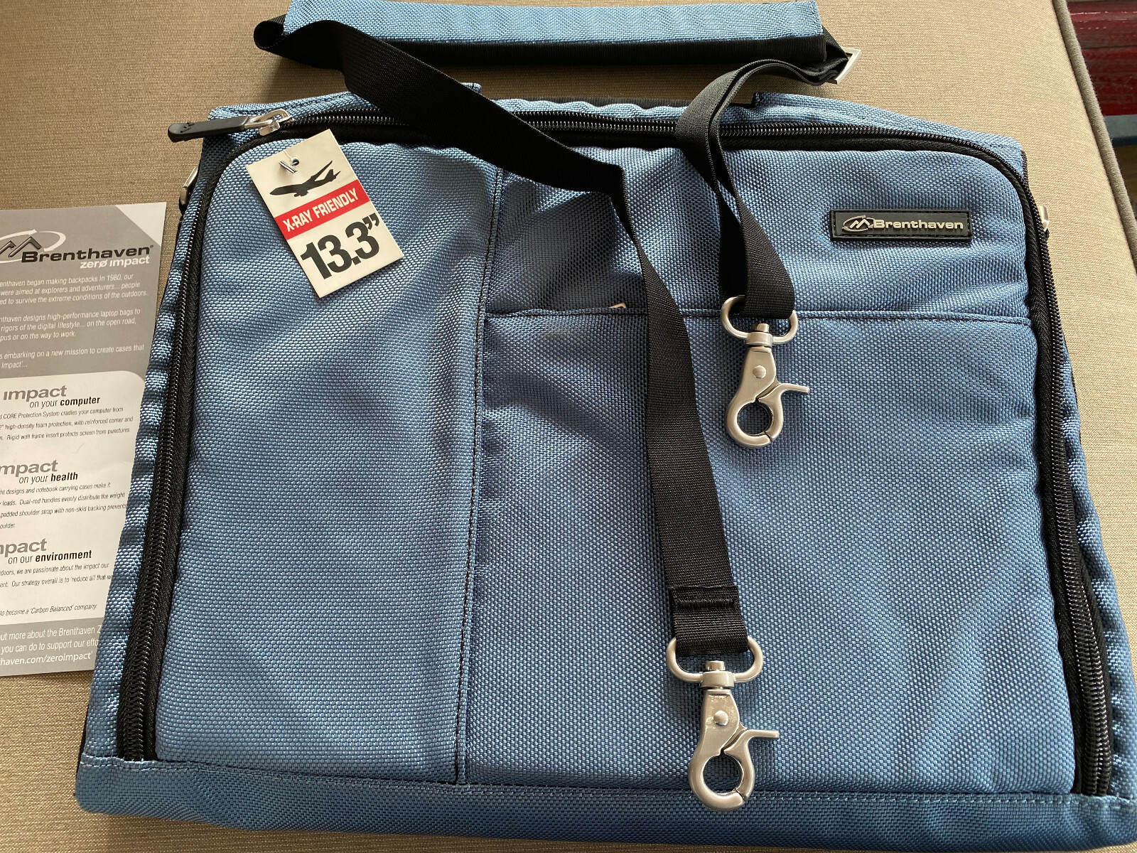 Brenthaven 730791227316 Computer Bag Edge 1 Steel Blue 2273101 13.3" Bellingham