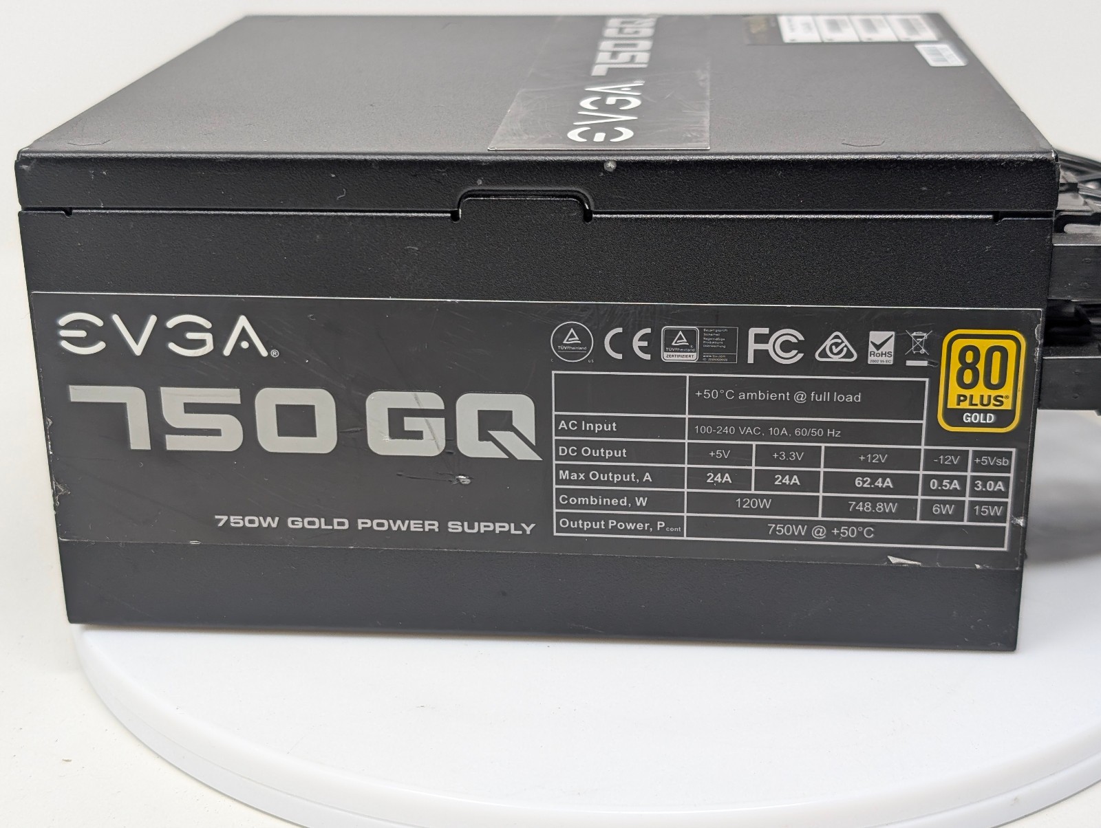 EVGA 750 GQ 750W 80+ Gold Semi Modular ATX Power Supply 210-GQ-0750 TESTED