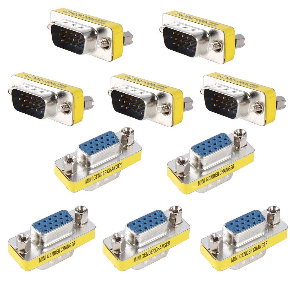 10 PCS 15Pin DB15 VGA SVGA Male To Female Monitor Gender Changer Converter