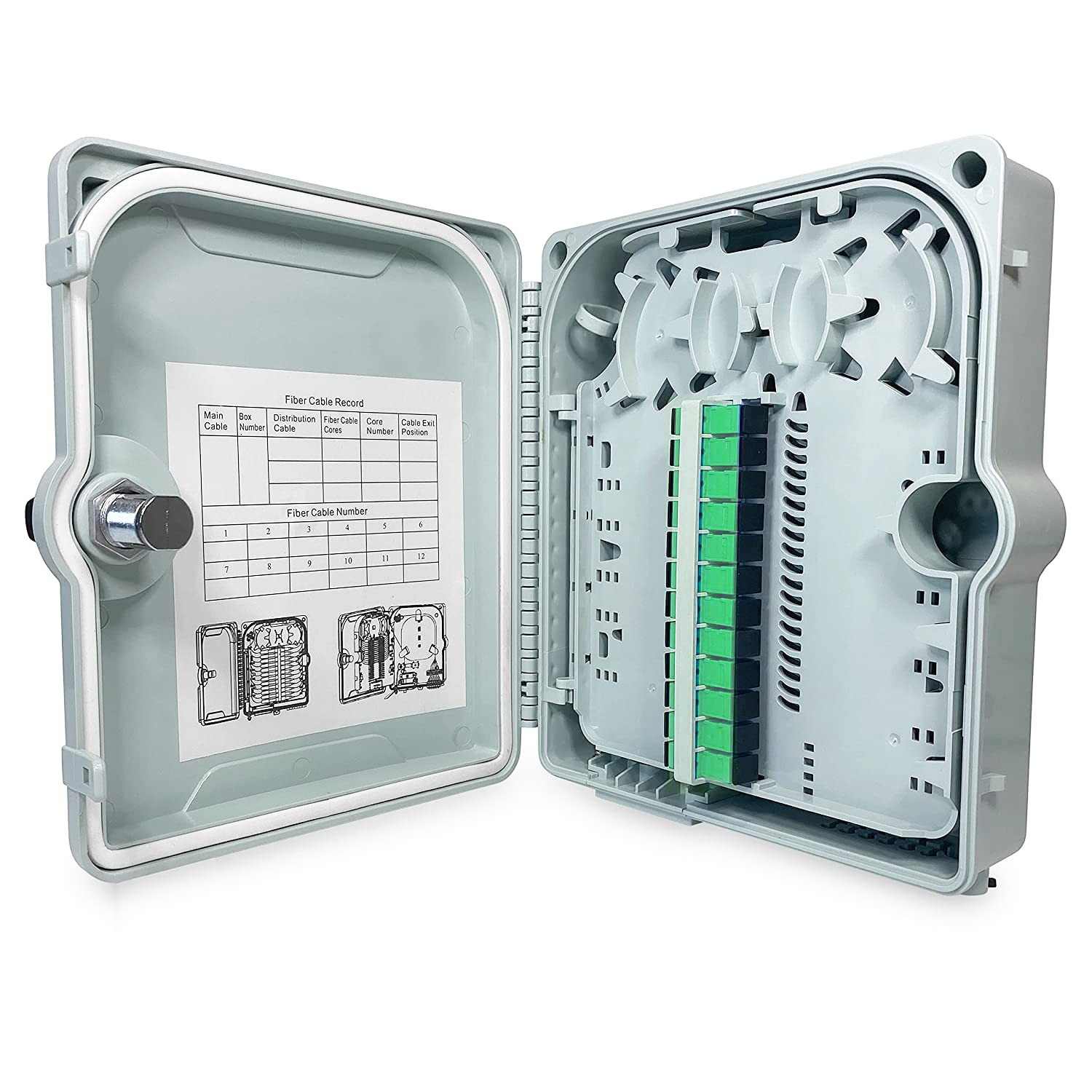 Fiber Optic Wall Mount or Pole Mount Enclosure for Indoor or Outdoor Fiber Optic