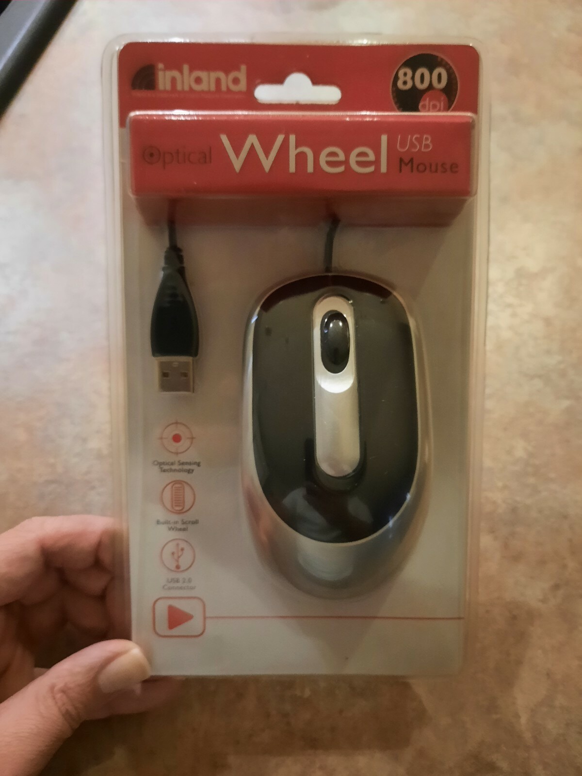 Inland Optical Wheel USB Mouse Brand New Sealed PC 1 Day Shipping 