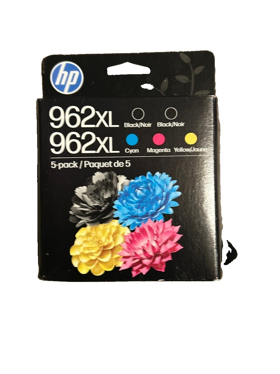 5-PACK HP GENUINE 962XL BLACK & COLOR INK OFFICE JET PRO EX 4/28