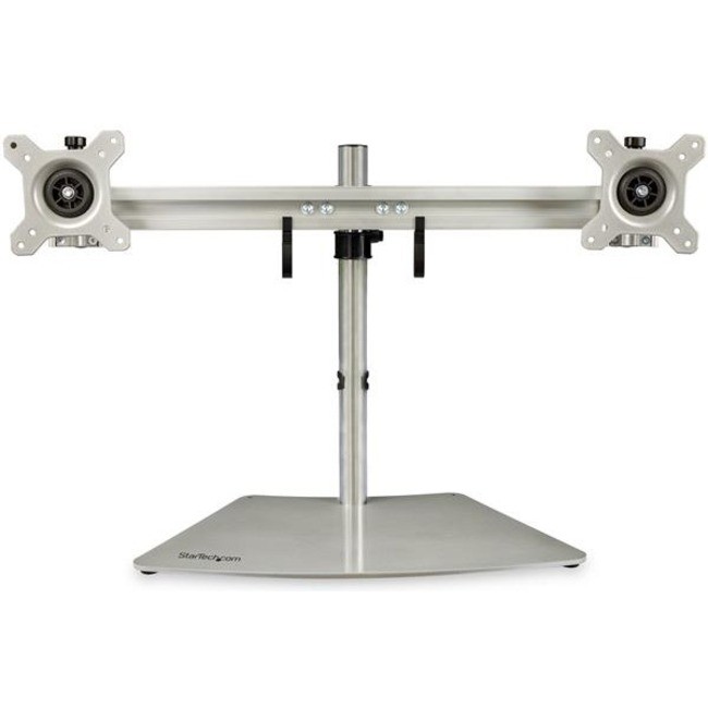 StarTech Dual Monitor Stand, Free Standing Desktop Pole Stand for 2x 24"