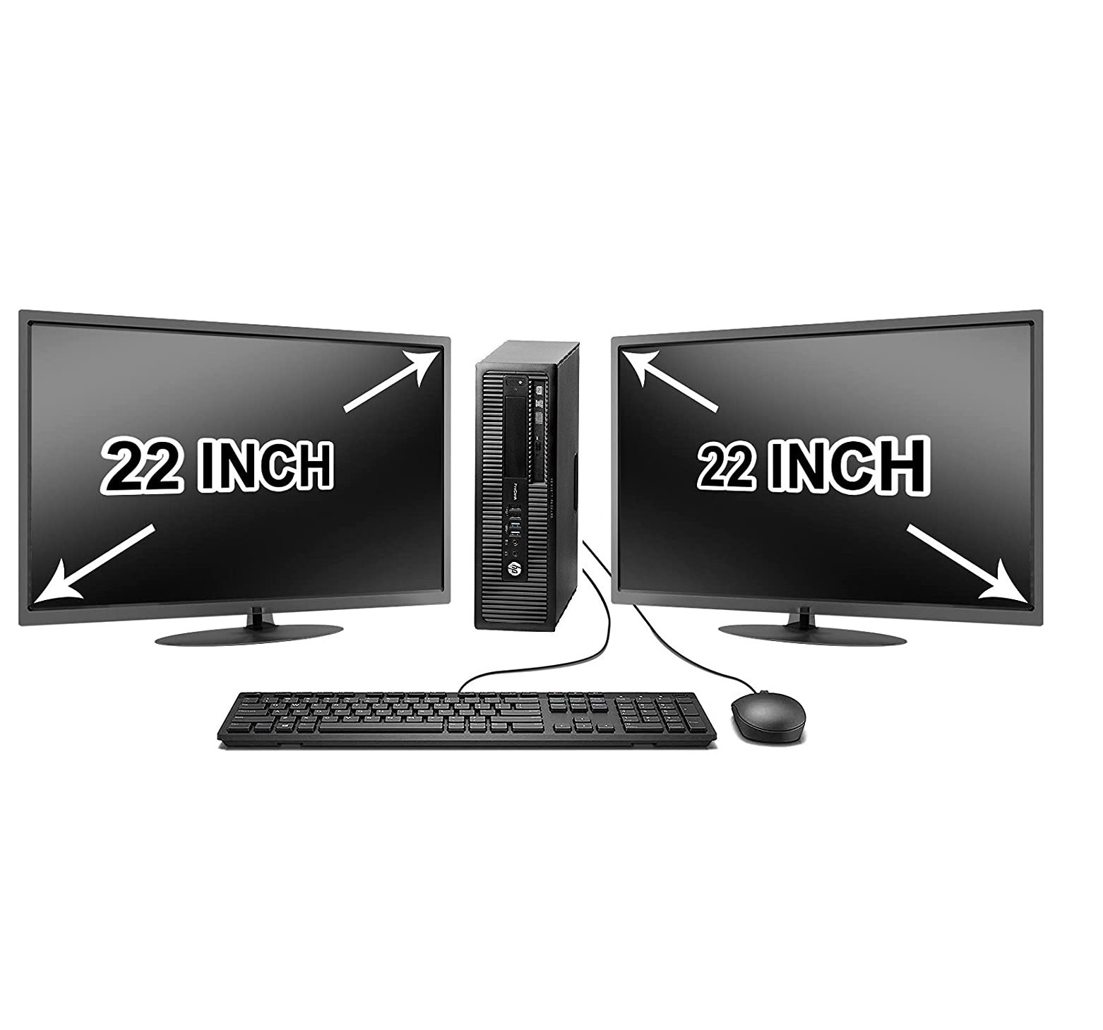 Dell OR HP Desktop PC Computer QUAD CORE 16GB DUAL 22" LCD WiFi Windows 10 Pro