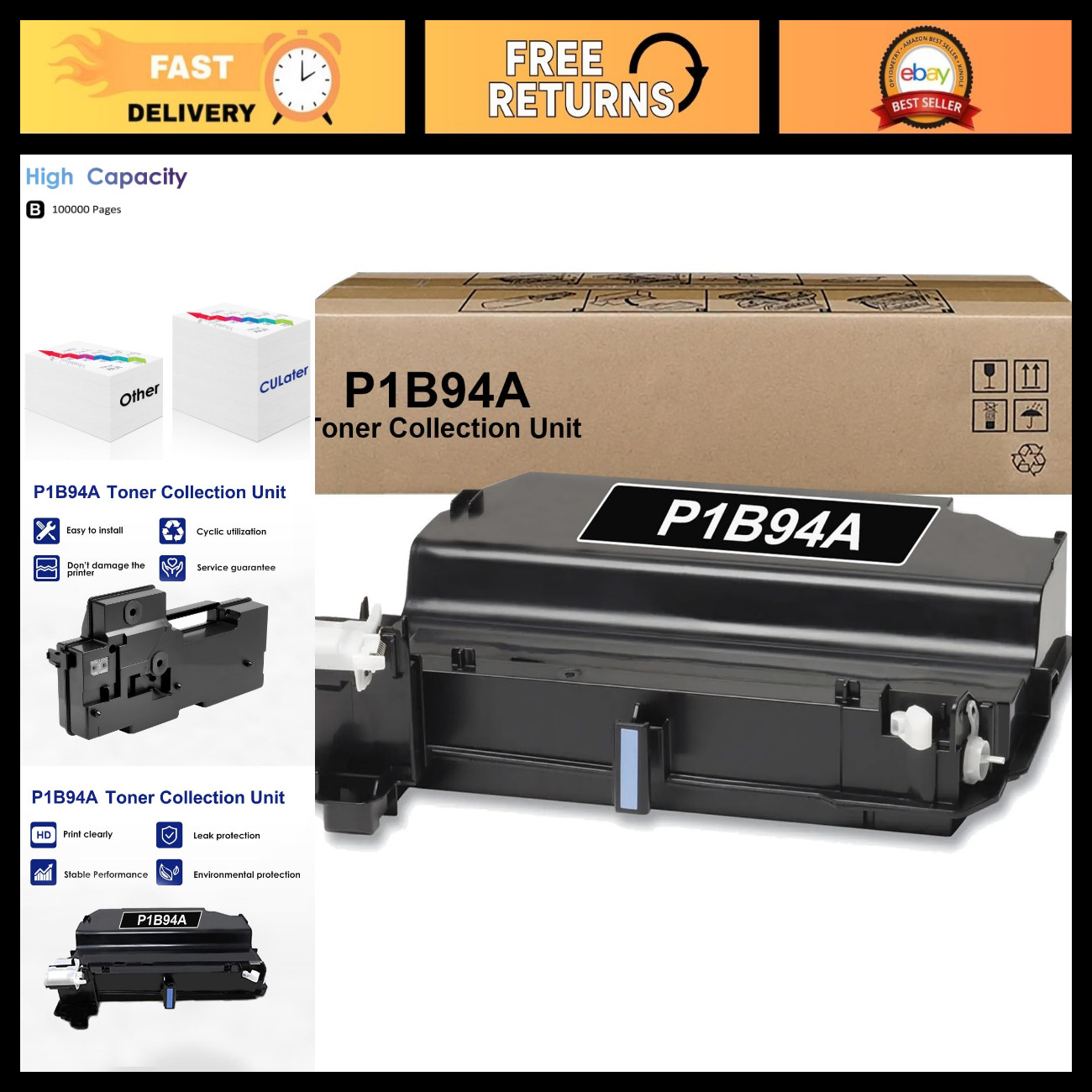 Compatible Waste Toner Collection Unit for HP Color M652 M653 M681 M682 - 1 Pack