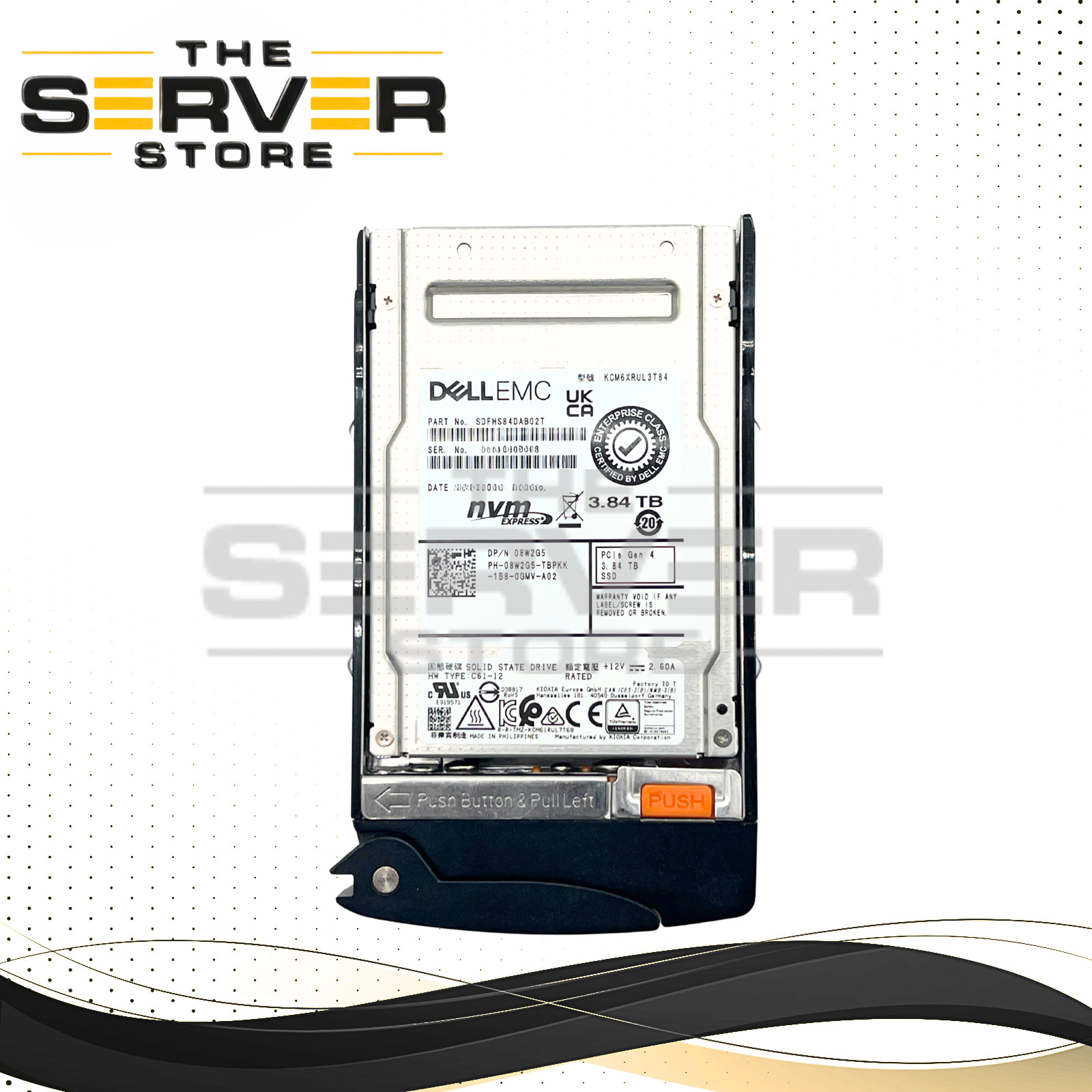 Kioxia 3.84TB NVMe U.3 G4 x4 RI SFF 2.5" SSD CM6-R for Supermicro KCM6XRUL3T84