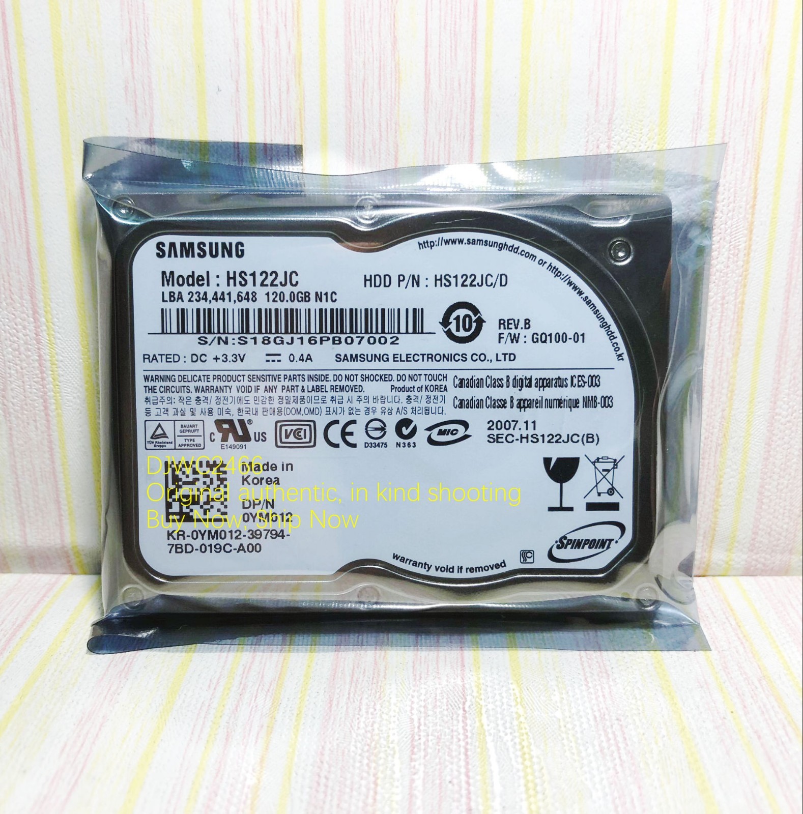 Samsung Spinpoint N1C 120GB Internal 5400RPM 1.8" (HS122JC) CE HDD