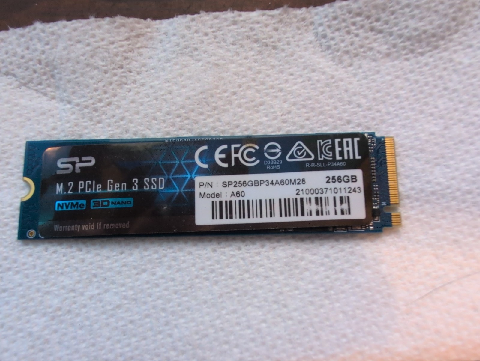 Silicon Power A60 256GB NVMe M2 2280 PCIe Gen3 x4 SSD SP256GBP34A60M28 G2U