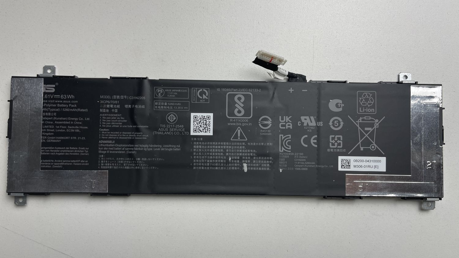 Genuine ASUS Chromebook Plus CM3401 Flip Battery 63Wh 11.61V C31N2205