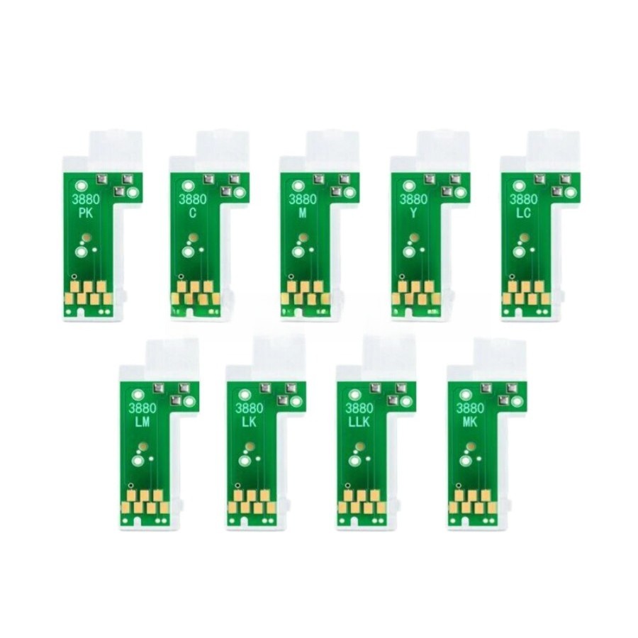 9Pcs New For Epson Stylus Pro 3800 3880 3890 CMYKLCLMLKMKLLK Ink Cartridge Chip