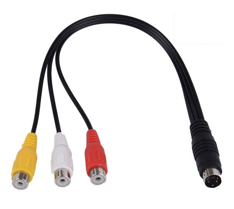 S-Video 4-pin Male to 3 RCA Female Red Yellow White Converter Adapter Cable V...