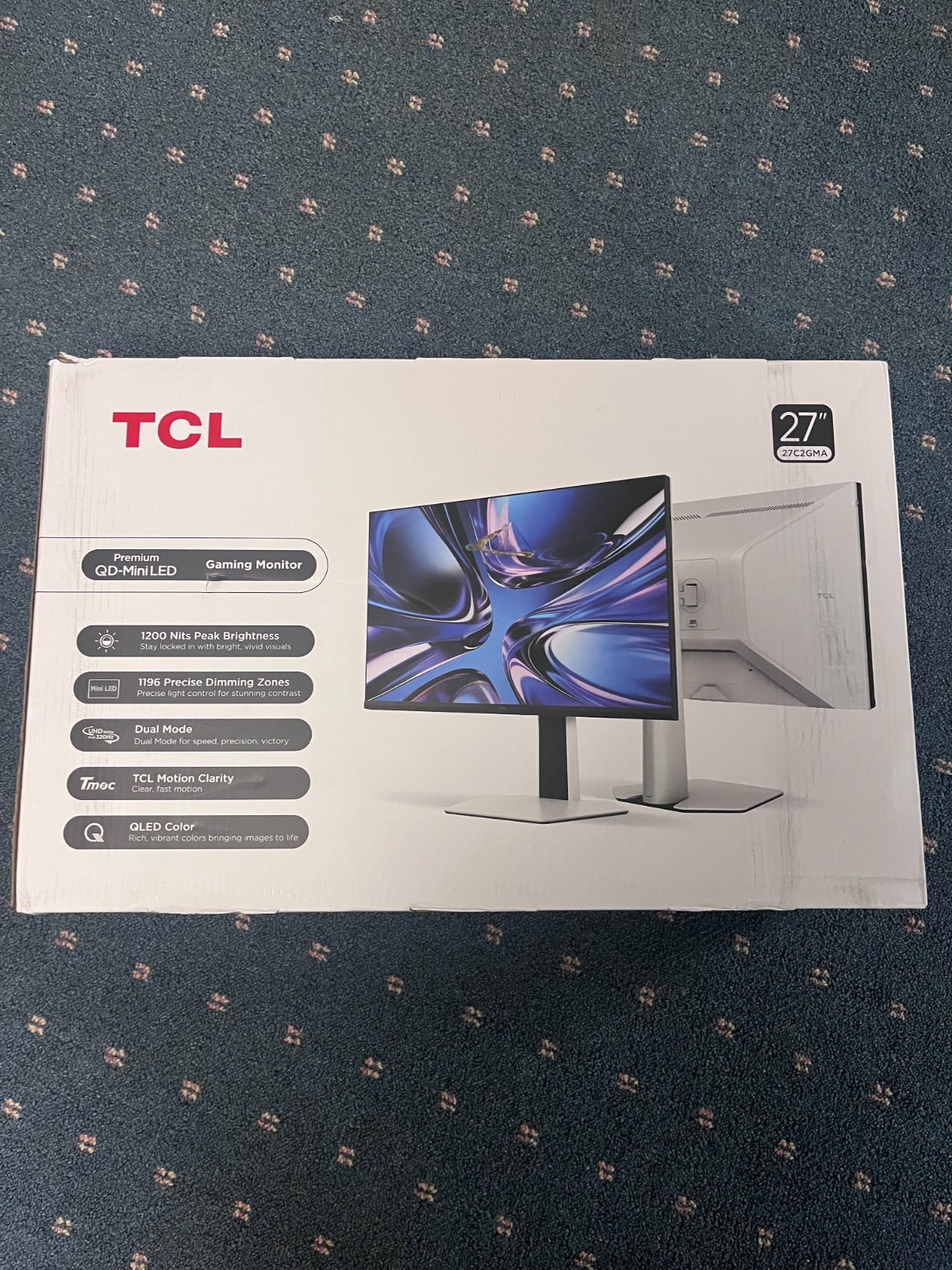 TCL 27" 27C2GMA Series 4K 160Hz QD-Mini LED Gaming Monitor Black and Gray NIB