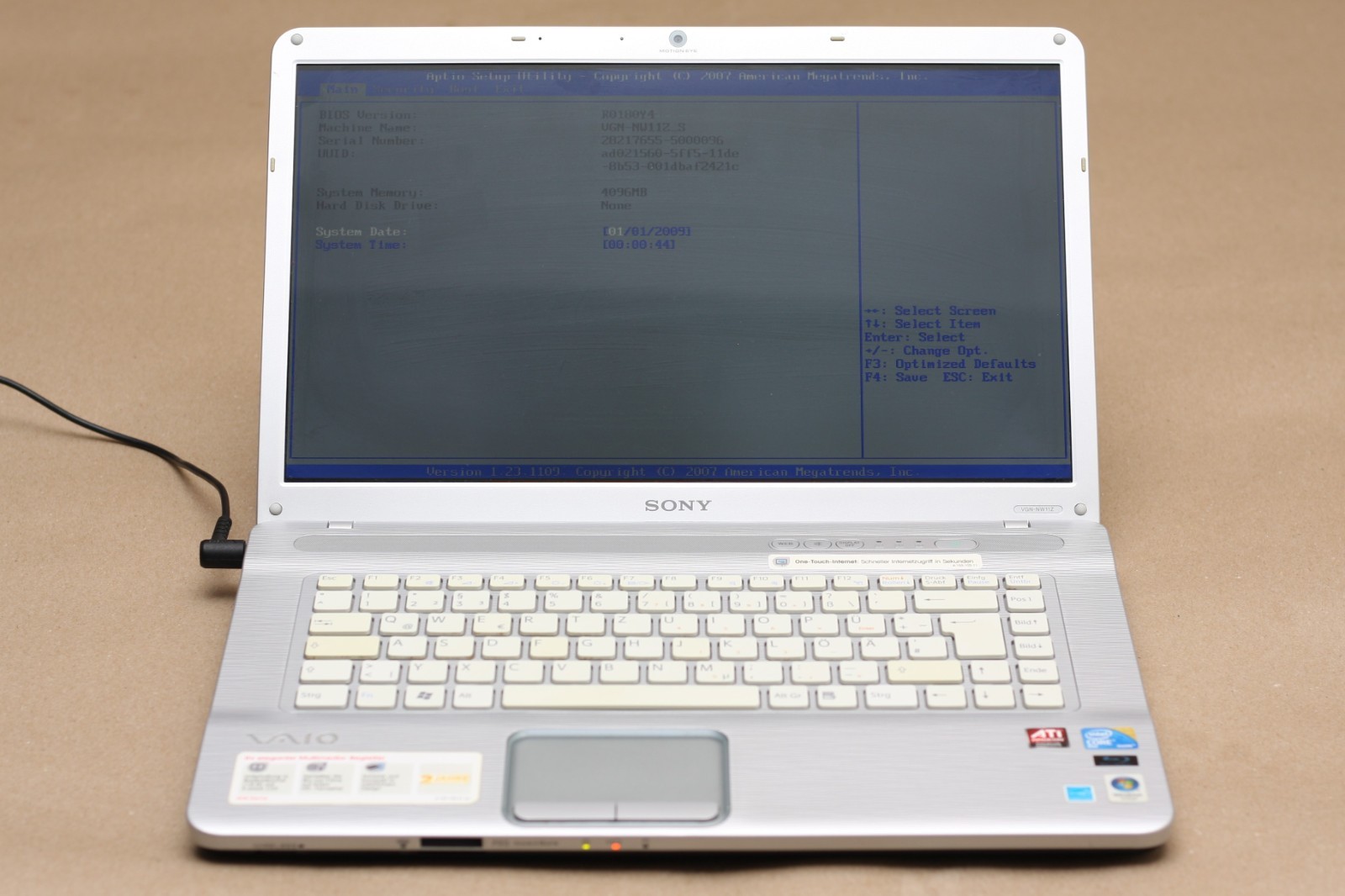 Sony VAIO VGN-NW11Z/S C2Duo T6500 Radeon HD 4570 4GB RAM Blu-ray NO HDD/SSD/OS