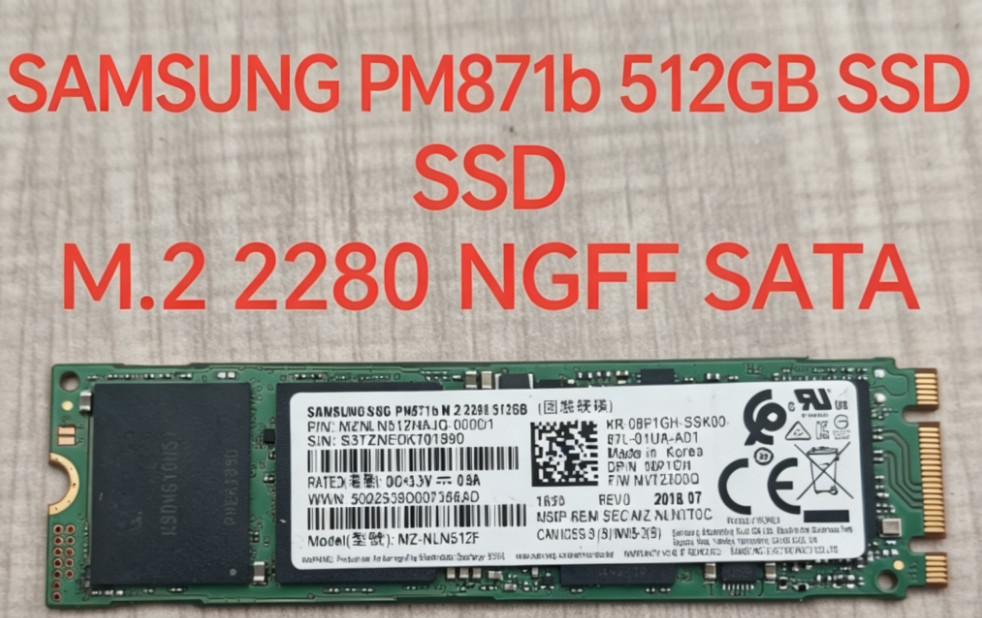 Samsung 512GB M.2 NGFF SATA III 6Gb/s SSD Solid State Drive