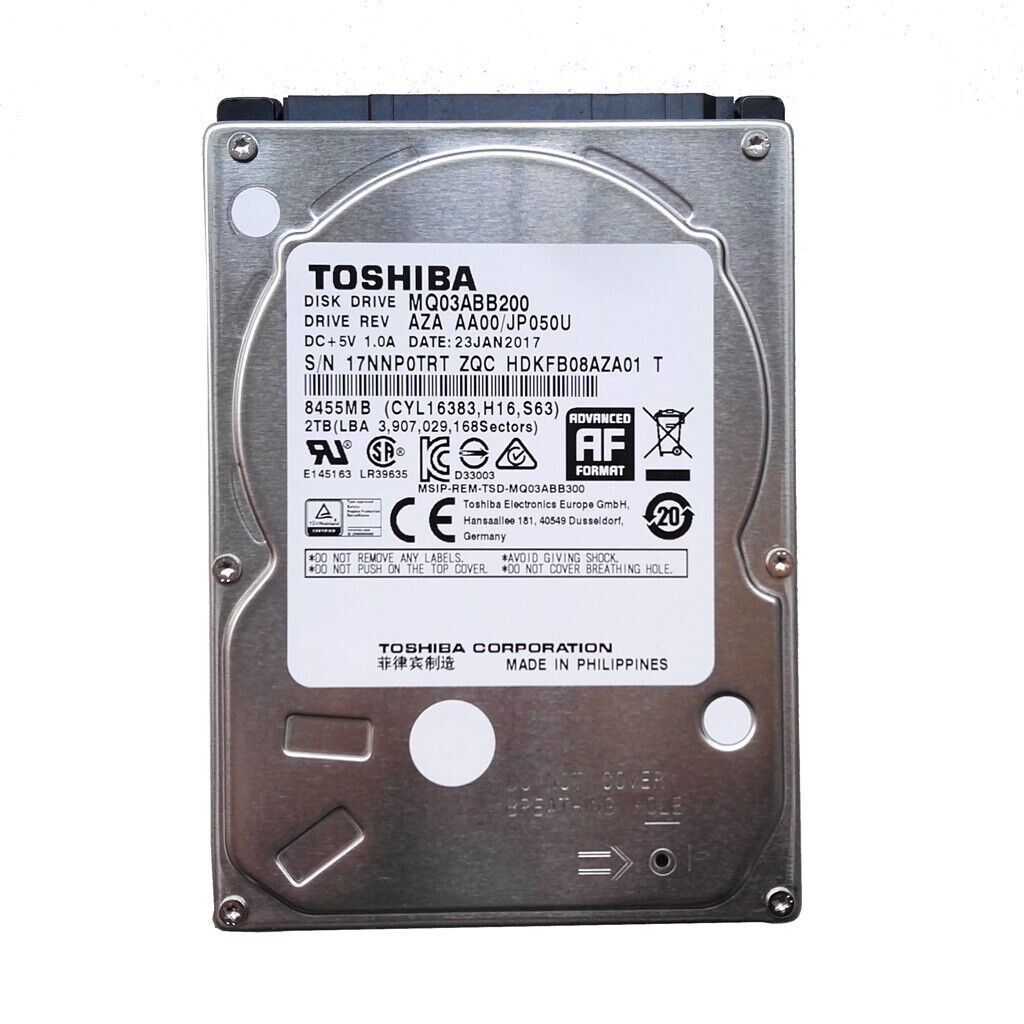 Toshiba 2TB MQ03ABB200 5400RPM 16MB SATA 2.5" Laptop HDD Hard Disk Drive 15mm