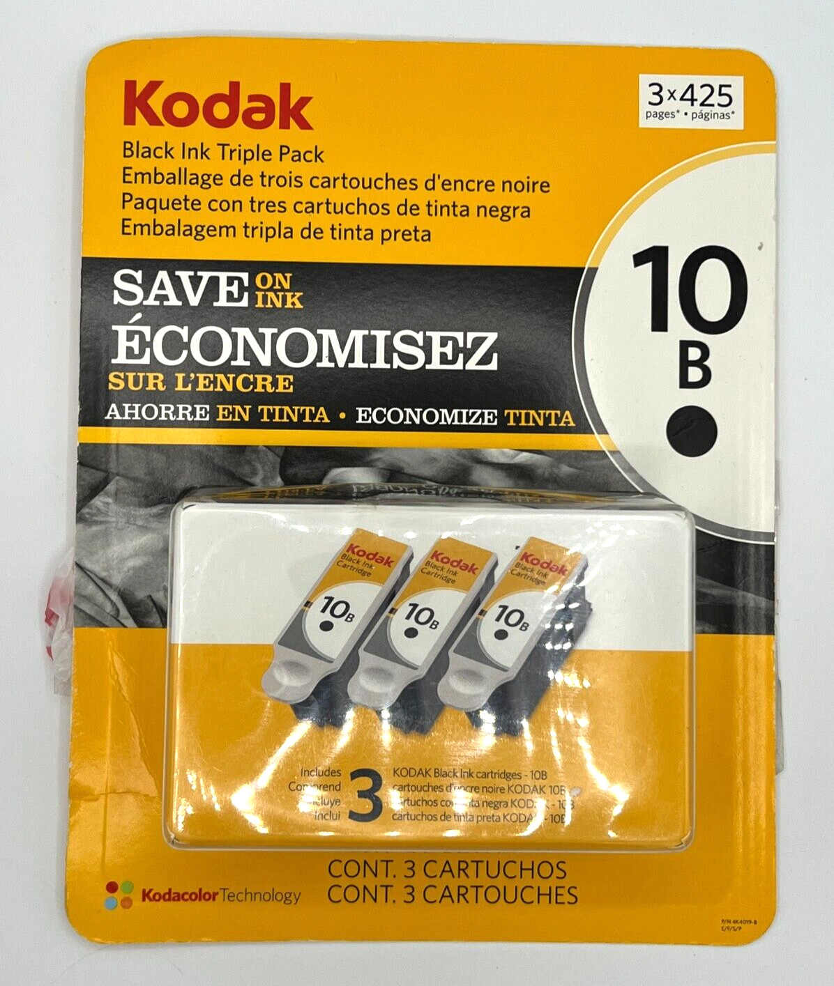 Brand New Kodak 10B Black Ink Triple Pack - 3 × 425 Pages