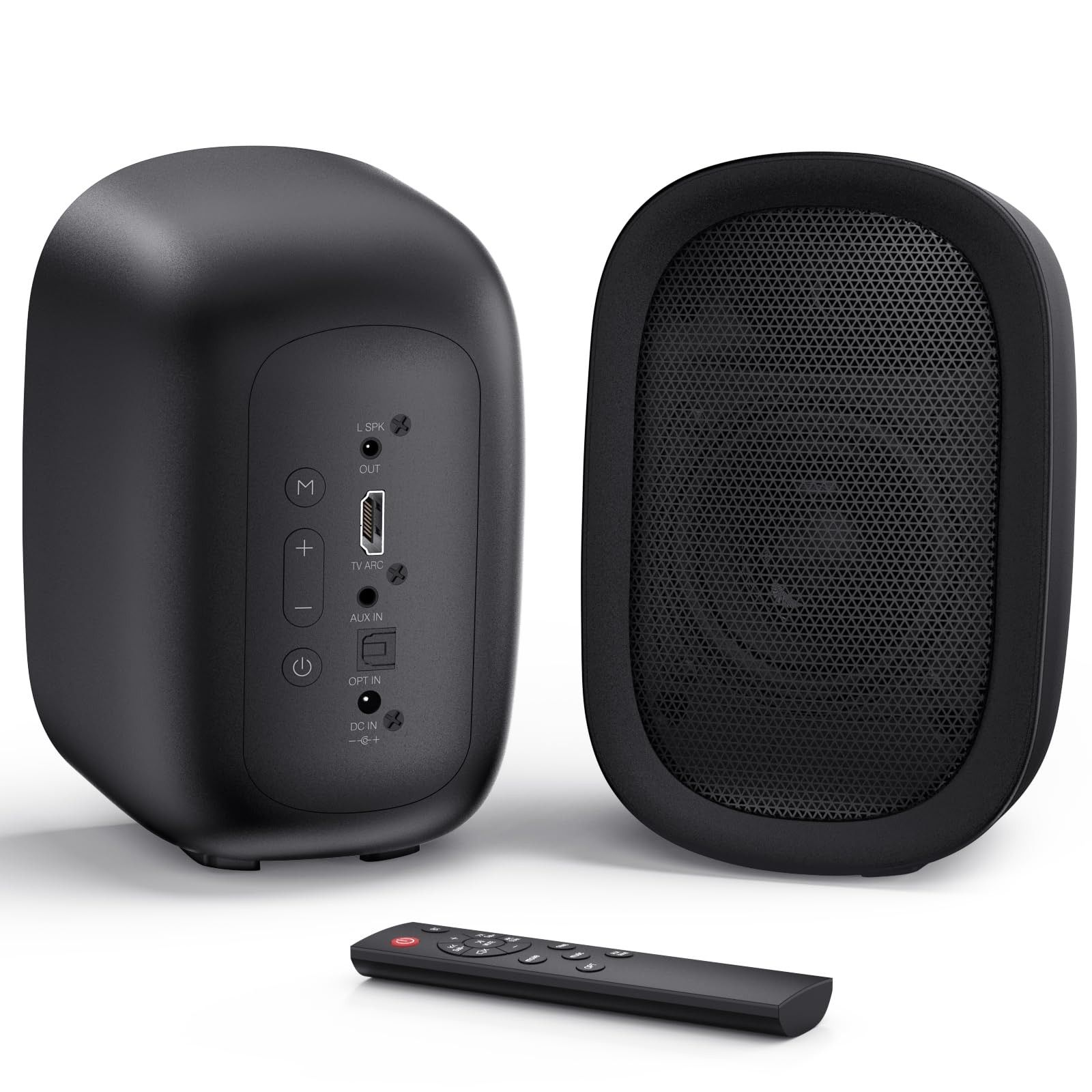 Saiyin 3" Woofer Powered Bluetooth Bookshelf Speakers for Record Player Black