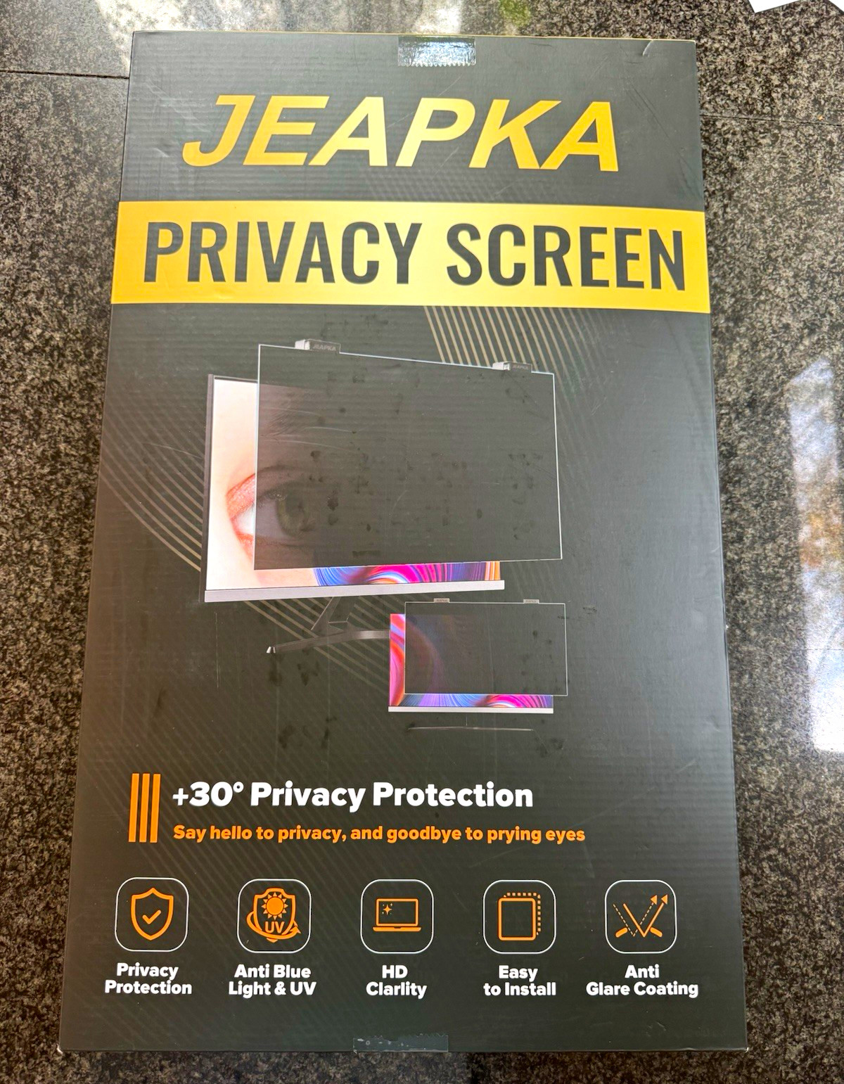 JEAPKA 24” Magnetic Computer Privacy Screen Filter 16:9 Anti-Glare New
