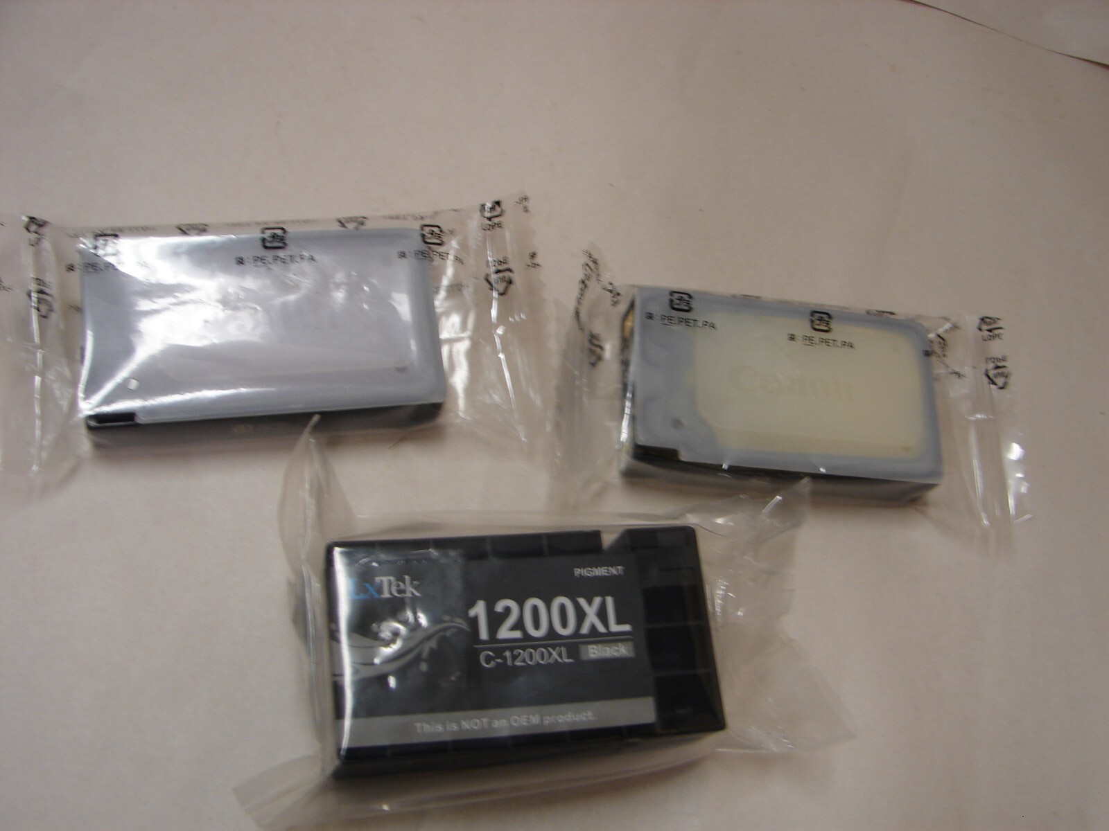 TWO Genuine Canon PGI-1200M & PGI-1200Y & ONE LxTEK C-1200XL Black - SEALED