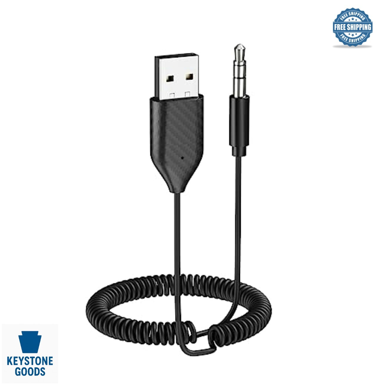 Bluetooth Aux Adapter 5.2 Hands-Free Calls for Car Speaker Metal Plug In USB