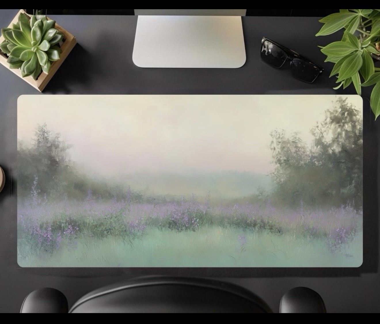 Lavender Field, Desk/Mouse Pad, Abstract Landscape