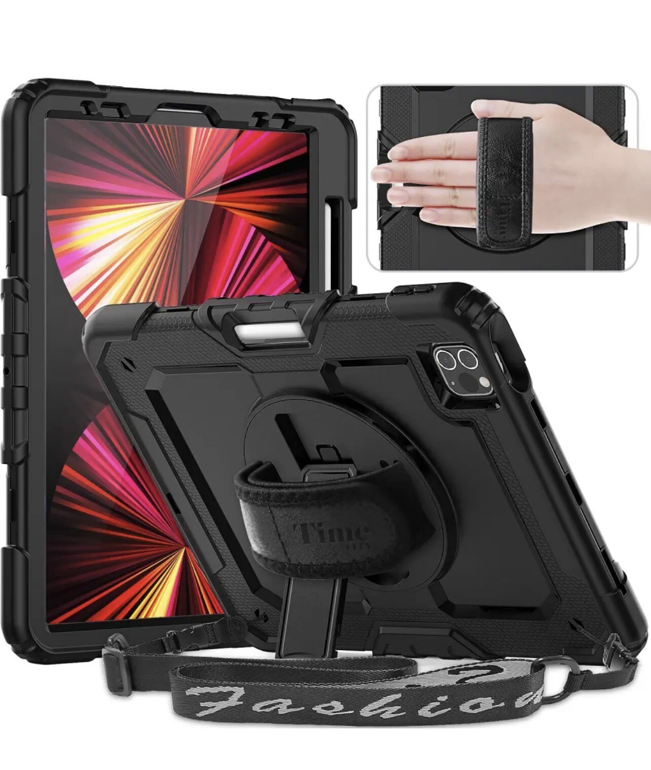 Timecity Case For iPad Pro 11inch 2022/2021/2020/2018 Black+Blue  NEW