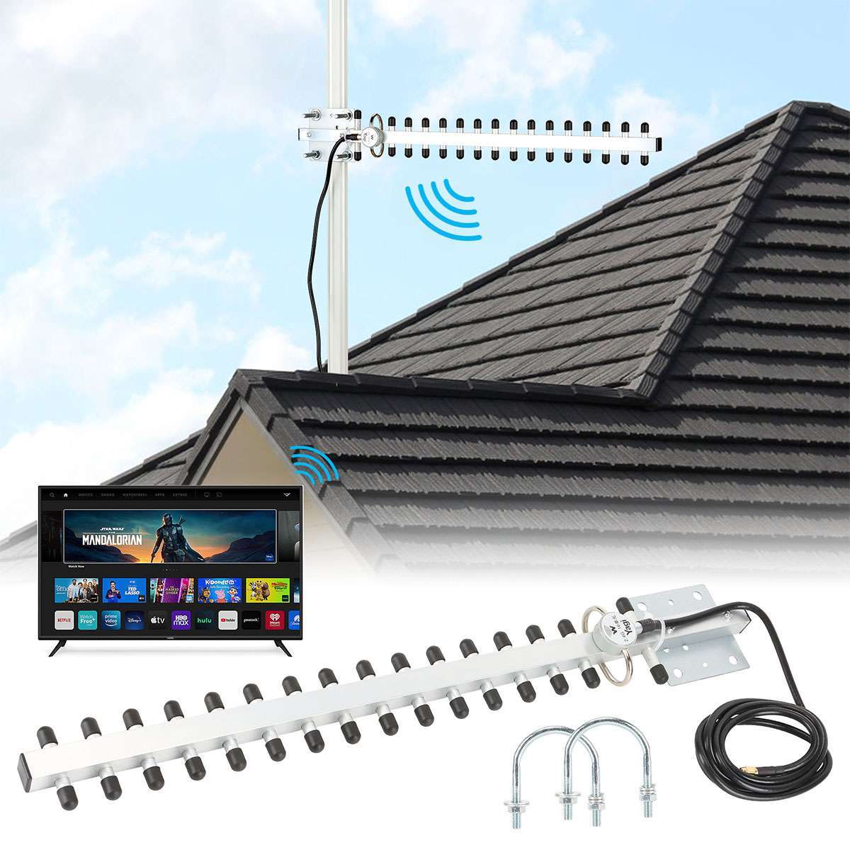 Yagi WiFi Antenna 2.4GHz 25dBi Outdoor Directional Signal Wireless Network Card