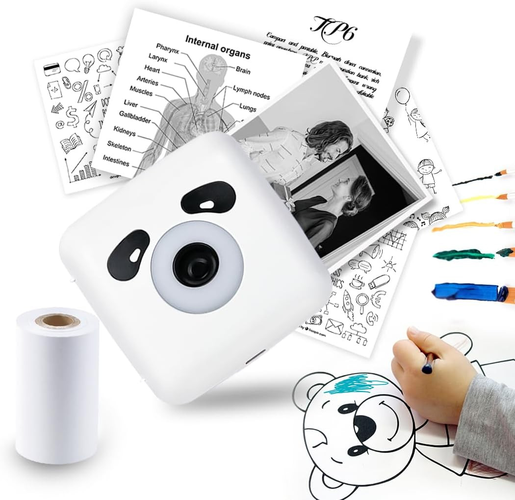 Vretti Sticker Printer, TP6S Print Pod Mini Printer, 300DPI Thermal Sticker Make