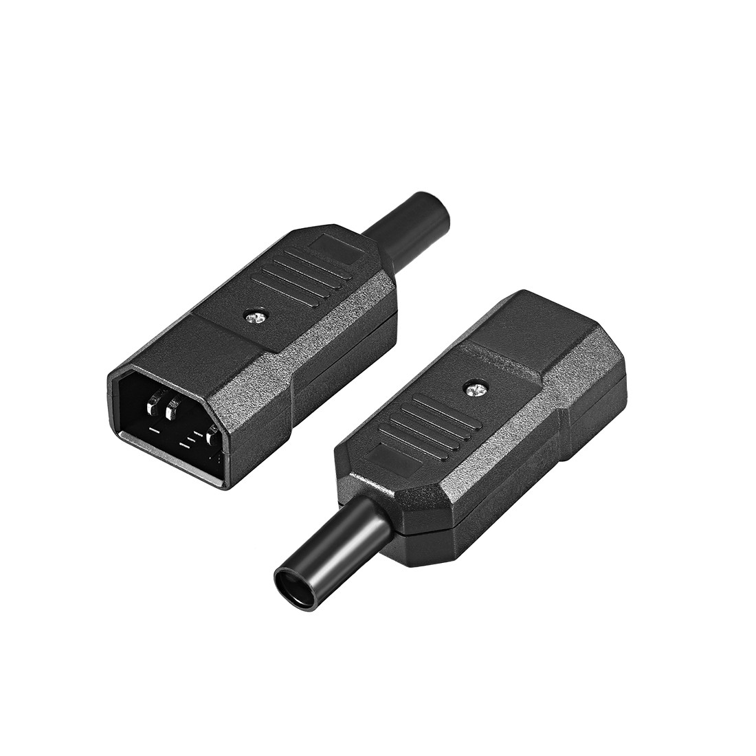 AC110-250V 10A Male IEC320 C14 Power Socket Adapter Connector 3 Terminals 2Pcs