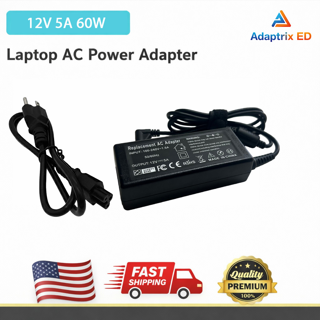 AC Adapter For Onn 100027813 24" 100002480 22" LED Monitor Charger Power Cord